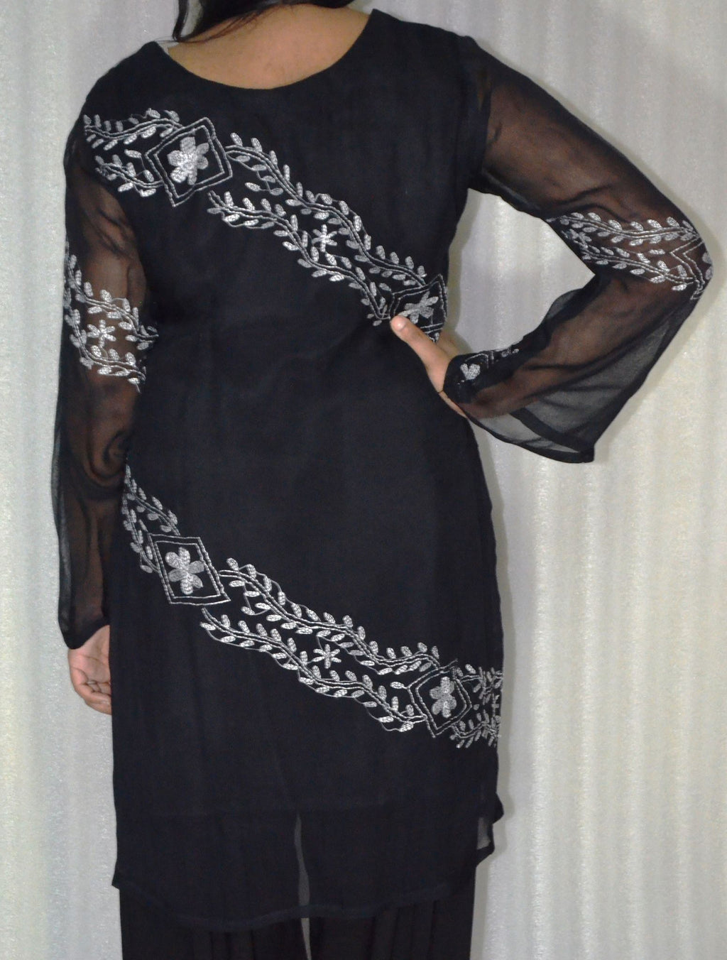 Black Chiffon Long Tunic