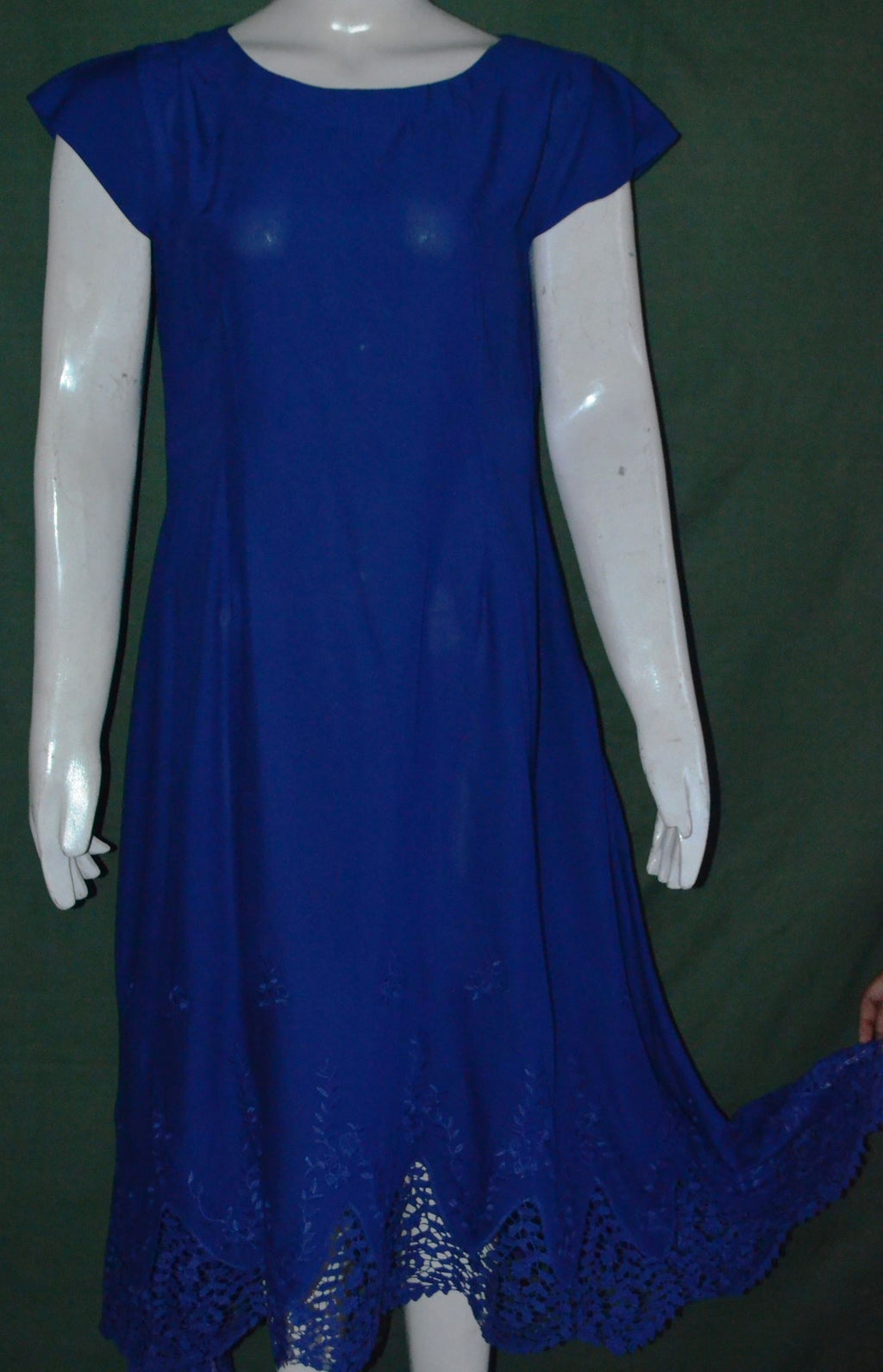 Royal Blue Long Linen Dress