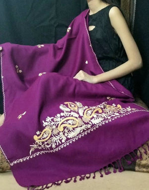 Wool Shawl Embroidered