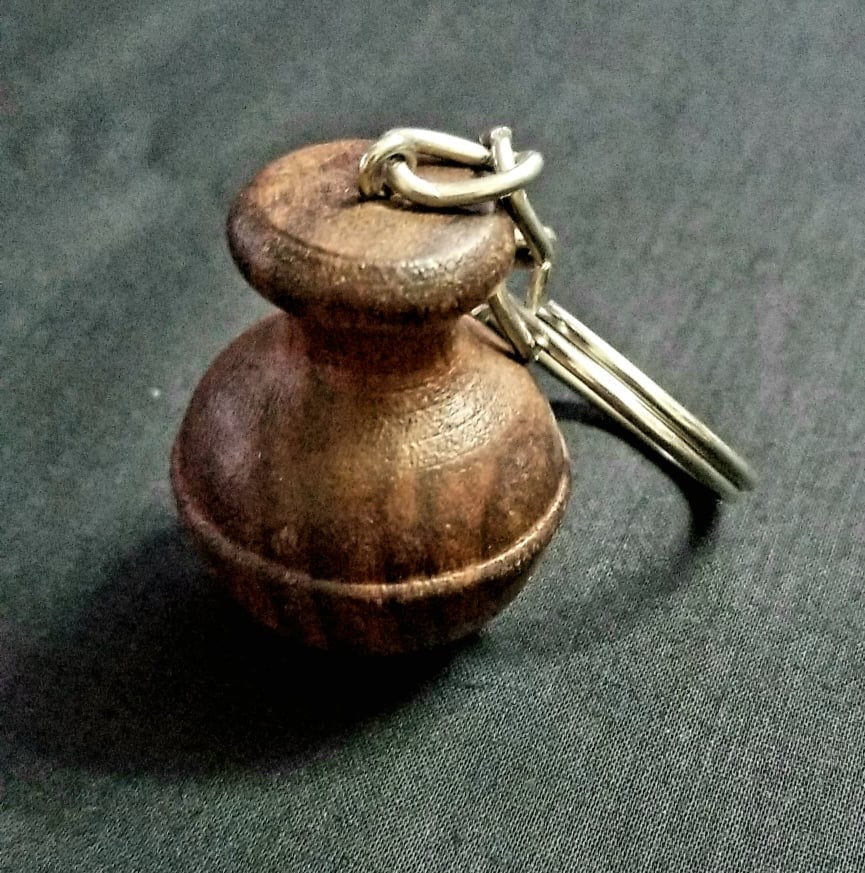 Wooden Backpack Clip or Key Chain