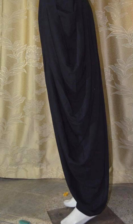 Black Linen Tulip Pants