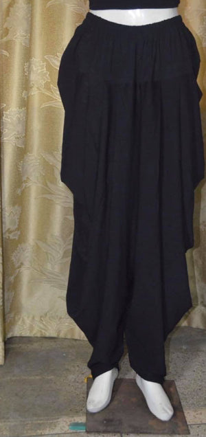 Black Linen Tulip Pants